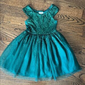 Cat & Jack Teal Sequin Kids Formal Dress